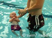 Обучение Плаванию грудничка / новорожденного мамой